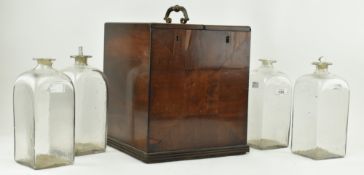 19TH CENTURY GEORGE III MAHOGANY CAMPAIGN DECANTER BOX