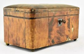 REGENCY TORTOISESHELL VENEERED TEA CADDY BOX