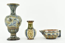 ROYAL DOULTON LAMBETH - VICTORIAN CERAMIC STONEWARE VASES