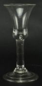 LATE GEORGE II HAND BLOWN FOLDED FOOT WINE GLASS