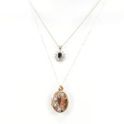 TWO HALLMARKED 9CT GOLD PENDANT NECKLACES