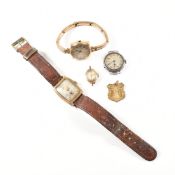 9CT GOLD WRISTWATCHES X2 & SILVER 925 SERVICES WATCH