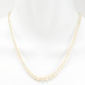 1930S 935 SILVER & GRADUATED CULTURE PEARL NECKLACE