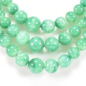 1930S FRENCH PEAKING GLASS TRIPLE STRAND NECKLACE