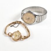 9CT GOLD SMITHS DELUXE DRESS WATCH & SMITHS GENTS WATCH