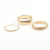 SELECTION OF HALLMARKED 9CT GOLD BAND RINGS