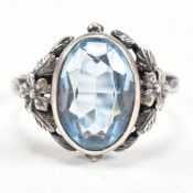 SILVER ARTS & CRAFTS GEM SET DRESS RING