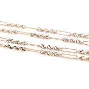 9CT GOLD TROMBONE & LOVERS KNOT NECKLACE CHAIN