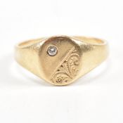 HALLMARKED 9CT GOLD & DIAMOND SIGNET RING