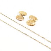 YELLOW METAL CHAIN & CUFFLINKS