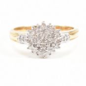 HALLMARKED 18CT GOLD & DIAMOND CLUSTER RING