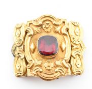 LARGE 19TH CENTURY GARNET HAIR LOCKET BRACELET CLASP