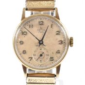 SMITHS DELUXE 15 JEWELS 9CT GOLD GENTS WRISTWATCH