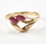 14CT GOLD RUBY & DIAMOND RING