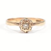 HALLMARKED 9CT GOLD & DIAMOND SOLITAIRE RING