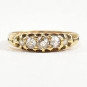 VICTORIAN HALLMARKED 18CT GOLD & DIAMOND FIVE STONE RING