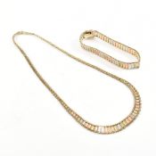 9CT GOLD TRI-COLOUR NECKLACE CHAIN & BRACELET