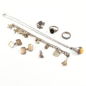 COLLECTION OF SILVER & YELLOW METAL JEWELLERY