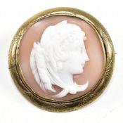 19TH CENTURY CARVED CAMEO BROCH PIN OF QUEEN OMPHALE