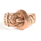 HALLMARKED ANTIQUE 9CT ROSE GOLD BUCKLE RING