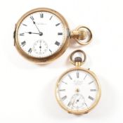 18CT GOLD FOB WATCH & WALTHAM HUNTER POCKET WATCH