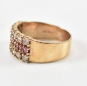 HALLMARKED 9CT GOLD RUBY & CZ RING