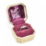 GOLD SILVER & DIAMOND THREE STONE RING