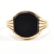 HALLMARKED 9CT GOLD & BLOODSTONE AGATE SIGNET RING