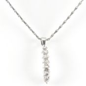 HALLMARKED 950 PLATINUM & DIAMOND PENDANT NECKLACE