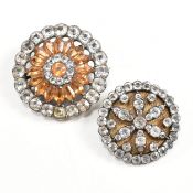 GEORGIAN SILVER PASTE BROOCH TOGETHER ANOTHER