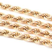 HALLMARKED 9CT GOLD OVERSIZED ROPE TWIST NECKLACE