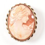HALLMARKED 9CT GOLD CAMEO BROOCH PIN