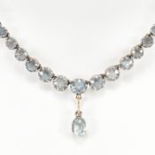 19TH CENTURY VICTORIAN SILVER & AQUAMARINE RIVIERE NECKLACE