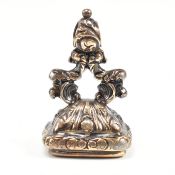 19TH CENTURY SILVER GILT INTAGLIO FOB SEAL
