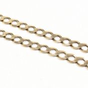 9CT GOLD ITALIAN FLAT KERB LINK NECKLACE CHAIN