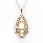 925 SILVER & OPAL PENDANT NECKLACE