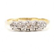 18CT GOLD PLATINUM DIAMOND FIVE STONE RING
