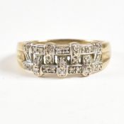 HALLMARKED 9CT GOLD & DIAMOND PIERCED BAND RING
