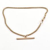 9CT GOLD SNAKE LINK ALBERT CHAIN & T-BAR