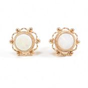 PAIR OF HALLMARKED 9CT GOLD & OPAL EARRINGS
