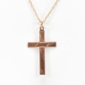 EDWARDIAN GOLD CRUCIFIX PENDANT NECKLACE