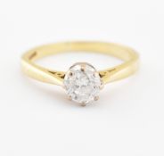 18CT GOLD & DIAMOND SINGLE STONE SOLITAIRE RING