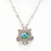 ARTS & CRAFTS SILVER & ENAMEL PENDANT NECKLACE