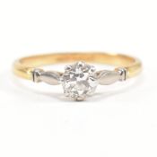 18CT GOLD PLATINUM & DIMOND SOLITAIRE RING