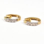 PAIR OF 18CT GOLD & DIAMOND FIVE STONE EARRINGS