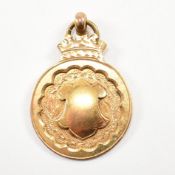 1930S HALLMARKED 9CT GOLD FOB MEDAL PENDANT