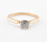 HALLMARKED 9CT GOLD & DIAMOND SINGLE STONE RING