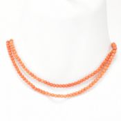 1930S PRECIOUS CORAL BEAD NECKLACE