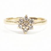 HALLMARKED 9CT GOLD & DIAMOND CLUSTER RING
