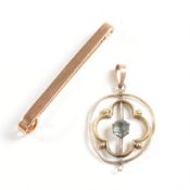 9CT GOLD BROOCH & PENDANT